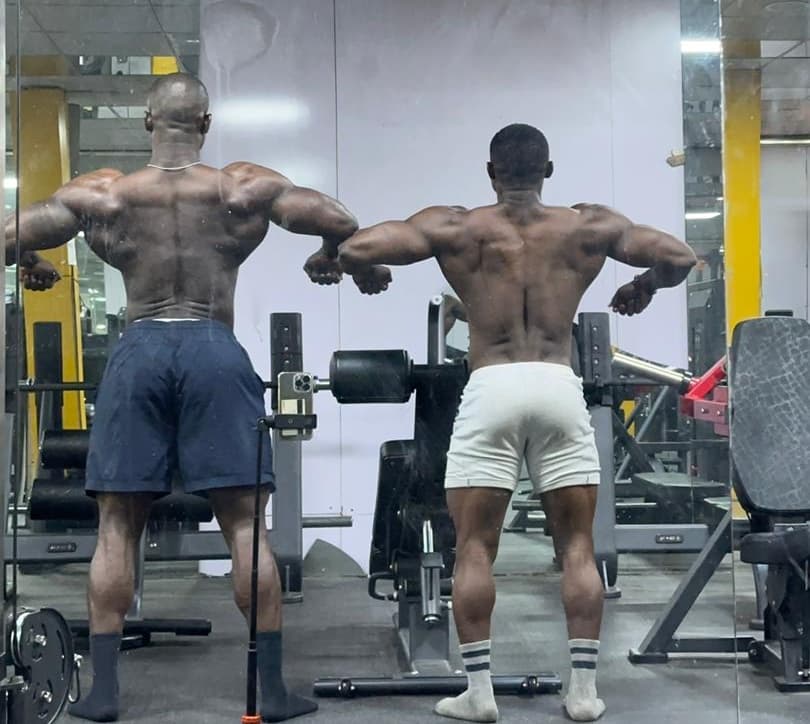Athletes posing outdoors after training