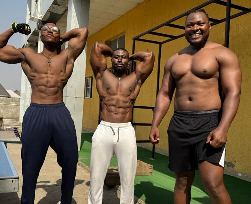 Two athletes training together